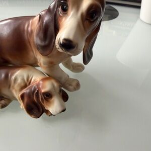 Vintage Japan Lefton Bassett Hound Porcelain Figurine